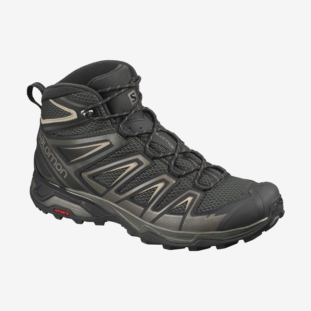 Botas De Montaña Salomon Hombre Negras - Salomon Argentina X ULTRA MID 3 AERO,860529-VCK